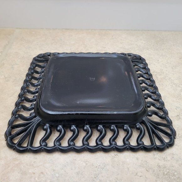 Westmoreland Black Amethyst Glass Square Plate - Picture 8 of 12